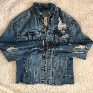 Distressed denim hollister jacket